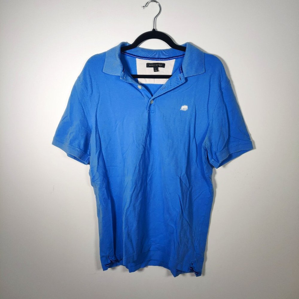 0006 Banana Republic L , light blue, short sleeve